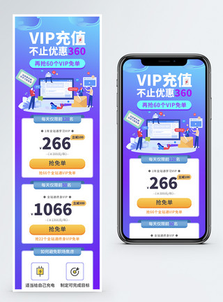 vip字样线上课程设计VIP营销长图模板