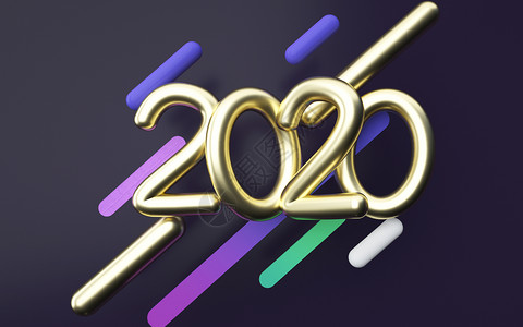 创意鼠年文字2020背景图片