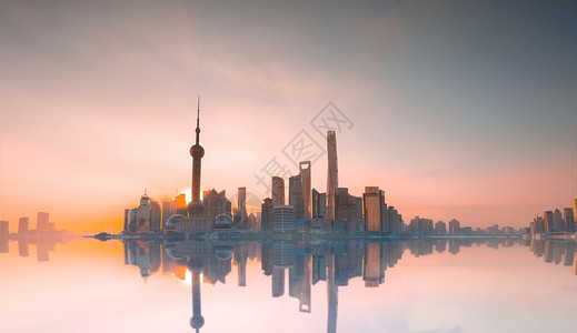 上海城市建筑风景天际线背景设计图片