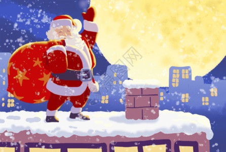 意大利胡子圣诞节插画GIF高清图片