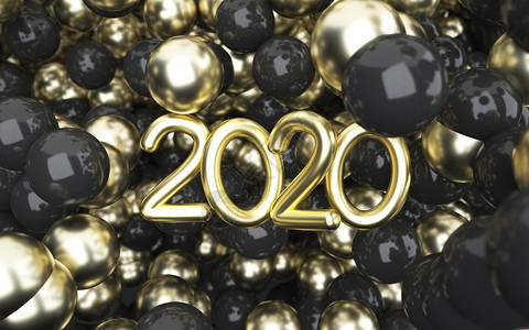 黑金文字2020背景图片