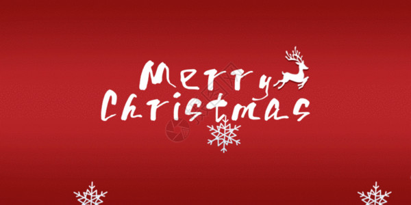壁麋鹿红色简约风圣诞节GIF高清图片