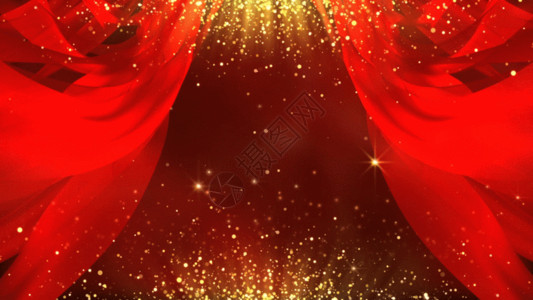 大气舞台素材大气红绸舞台晚会背景GIF高清图片