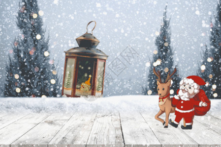 冬天鹿圣诞背景GIF高清图片