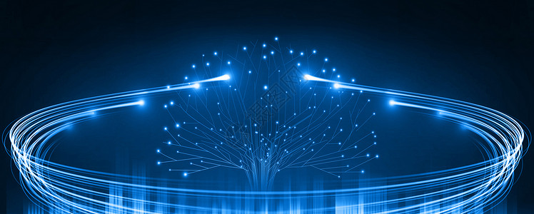 碧根果树蓝色商务科技背景设计图片