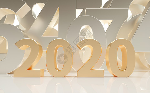 2020立体艺术字2020金色立体字设计图片