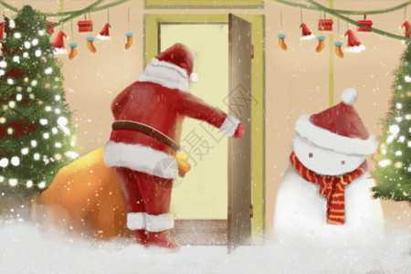 圣诞节里的雪人圣诞节gif动图高清图片