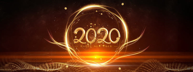 喜庆科技背景黑金2020设计图片
