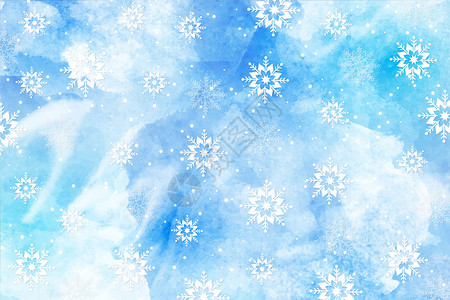 蓝色冰雪雪花背景设计图片
