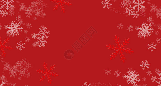 白色雪花飘落红色圣诞雪花背景设计图片