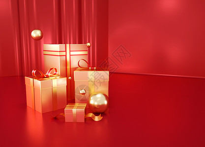 红色节日礼盒新春礼盒设计图片
