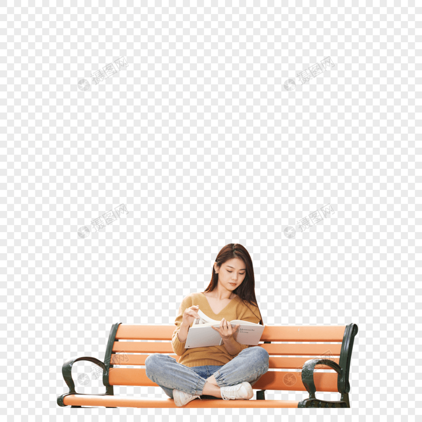 年轻女性阅读图片