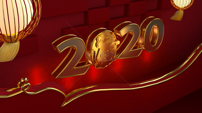 红金2020鼠年图片