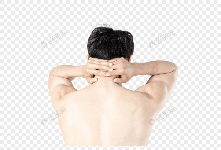 运动男性脖子疼图片