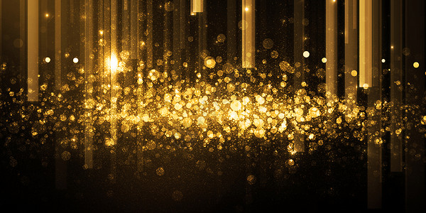 科技风发光粒子金色商务年会背景设计图片
