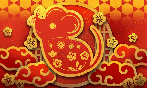 金色猴子素材鼠年剪纸中国风配图插画