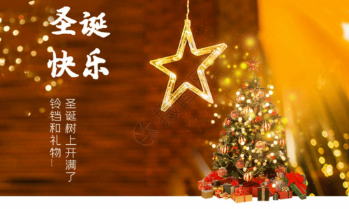 璀璨之夜浪漫唯美圣诞节节日宣传海报gif高清图片