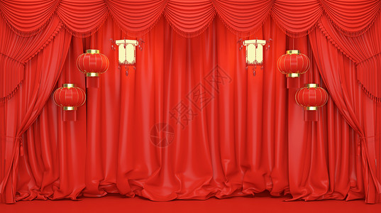 红绸背景新年喜庆背景设计图片