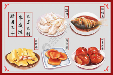 大馅饺子字体新年年夜饭 GIF高清图片