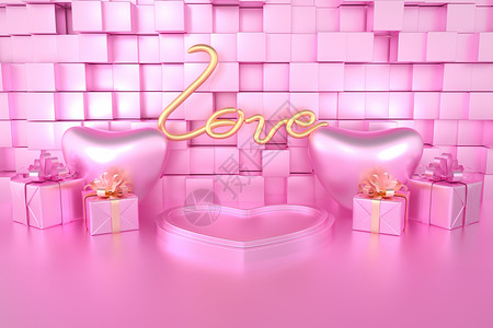 粉色情人节场景背景图片