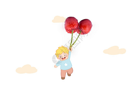 创意樱桃气球背景图片