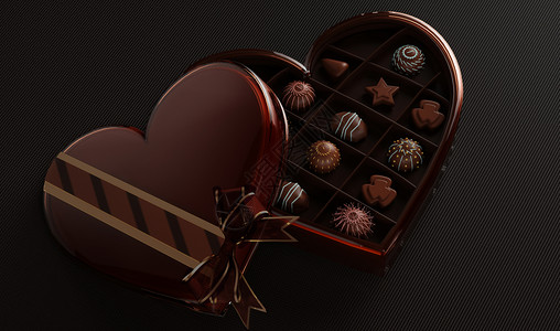 手工心形巧克力C4D情人节巧克力设计图片