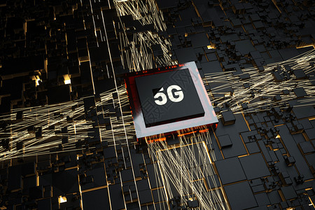 C4D创意5G芯片背景背景图片