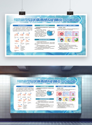 预防冠状病毒宣传栏新型冠状病毒知识宣传栏展板模板