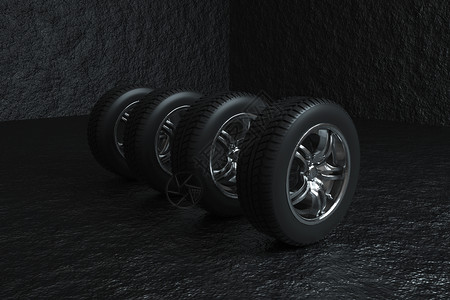 C4D黑色轮胎背景图片