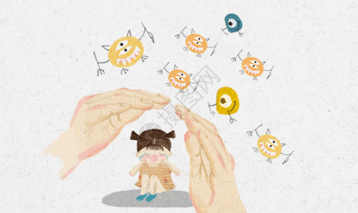 病毒查杀预防儿童流感预防病毒GIF高清图片