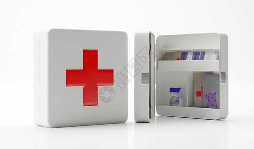 药品盒子医疗急救箱设计图片