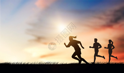 山地跑跑步运动设计图片