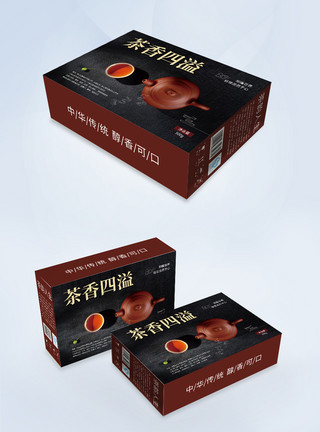 春茶包装盒中国风茶香四溢茶道包装盒模板