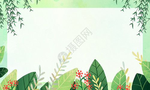 边界植物春天背景设计图片