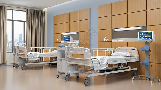 立体医疗急救ICU病房场景设计图片