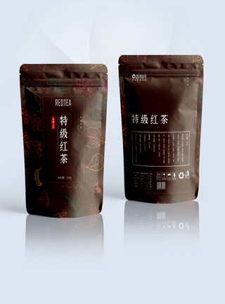 精品包装袋特级红茶茶叶包装袋设计模板