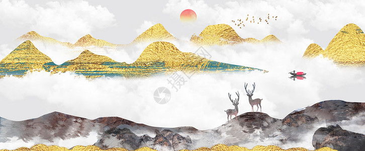 古典云素材中国风背景设计图片