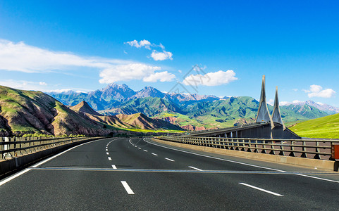 草地道路素材公路背景设计图片