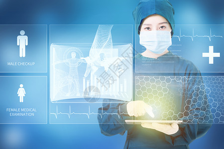 青年女医生使用电脑现代科技医疗设计图片