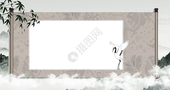百米画卷中国风卷轴设计图片