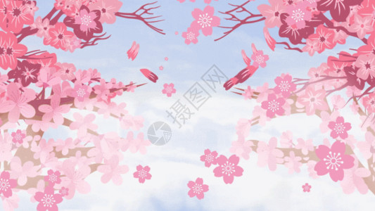 粉色舞台动态春天樱花舞台背景视频元素GIF高清图片