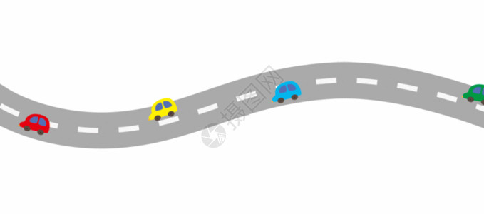 曲线行驶马路卡通分割线GIF高清图片