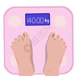 健身女人体重秤报表GIF高清图片