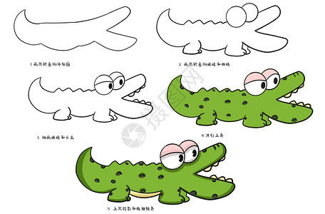 鳄鱼简笔画图片