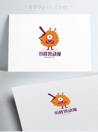 小萌鸡小怪兽动漫logo设计模板