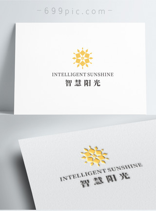 黄色阳光阳光科技logo模板