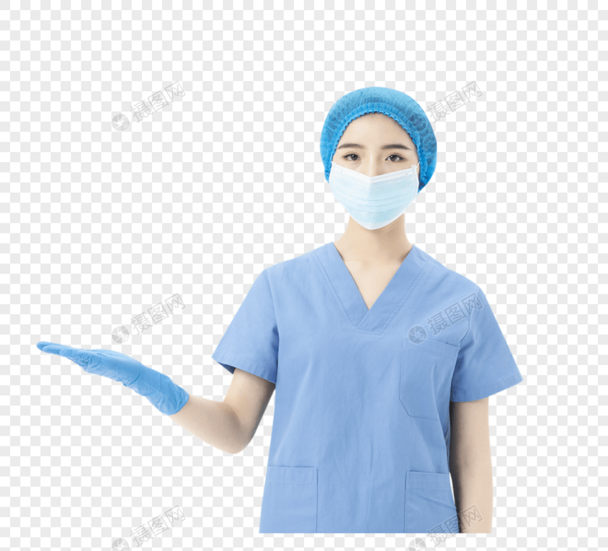 女性医生手术服防护形象图片