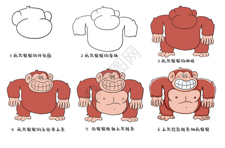 猩猩简笔画卡通猩猩素材高清图片