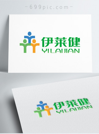 保健品logo创意绿色象形保健品医疗logo设计模板