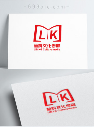 传媒背景红色文化传媒影音制作公司行业logo设计模板